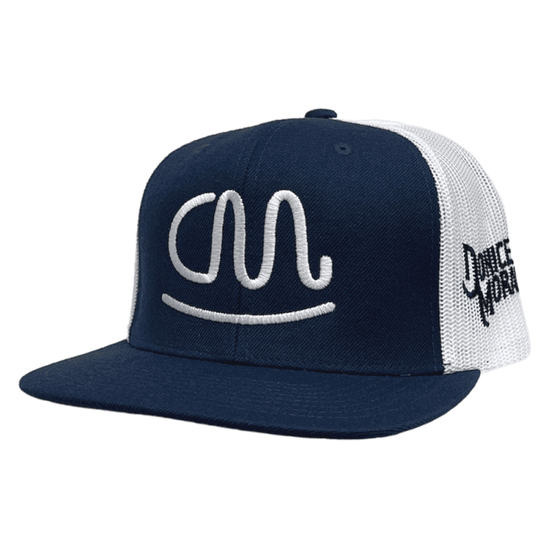 DMnavyandwhiteflatbillhat