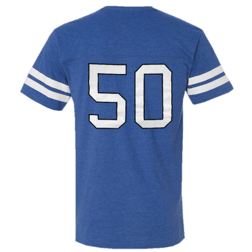 al royal and white 50th jersey back