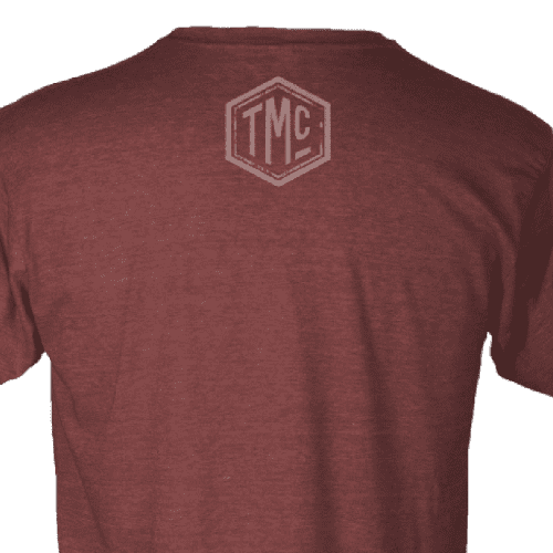 tm heather burgundy tee back