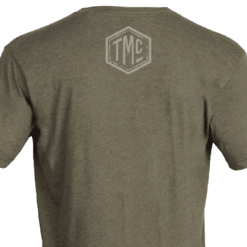 tm heather military green tee back